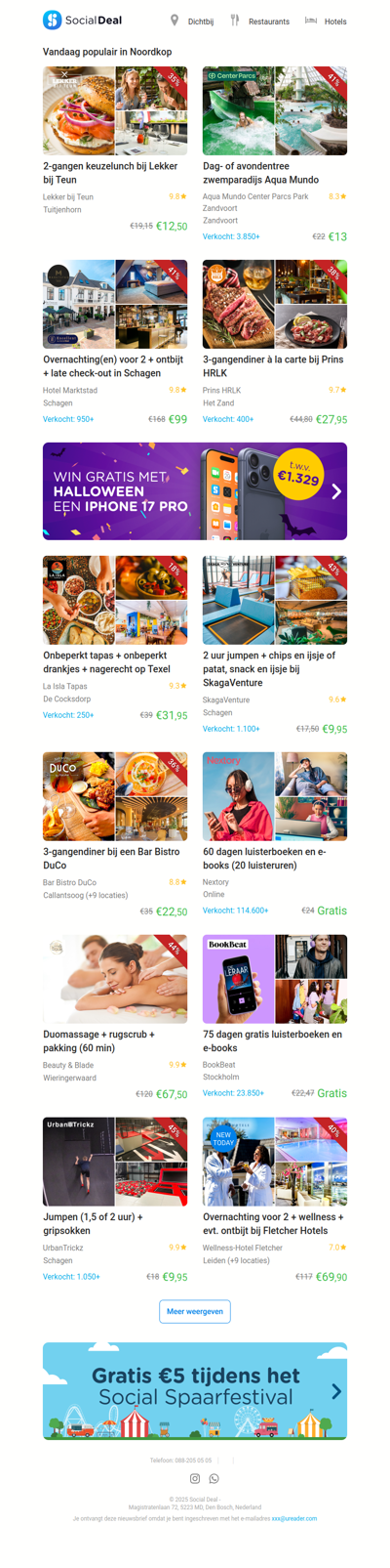 2-gangen keuzelunch bij Lekker bij Teun | Dag- of avondentree zwemparadijs Aqua Mundo