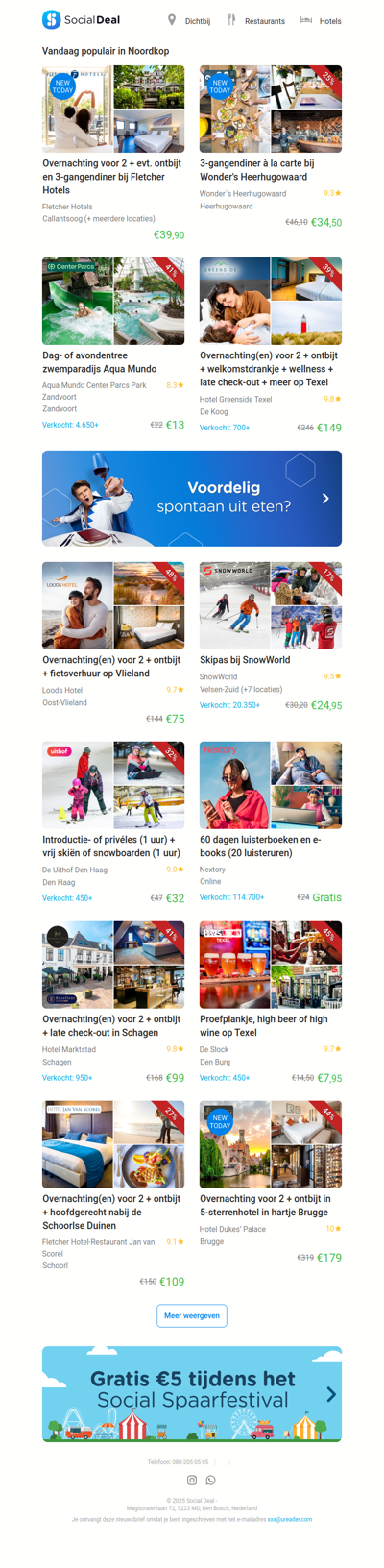 Overnachting voor 2 + evt. ontbijt en 3-gangendiner bij Fletcher Hotels | 3-gangendiner à la carte bij Wonder's Heerhugowaard