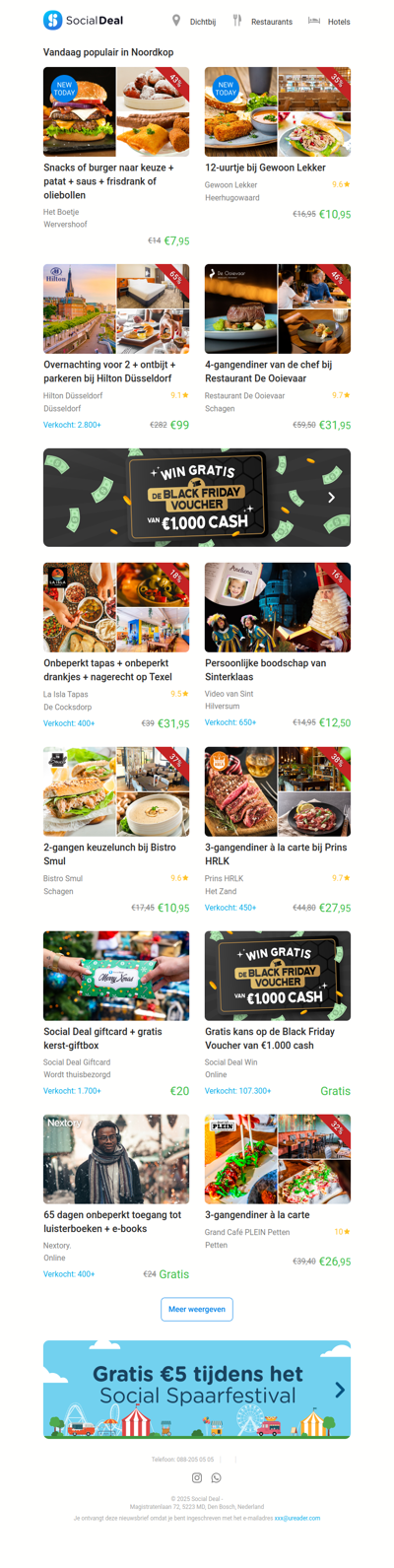 Snacks of burger naar keuze + patat + saus + frisdrank of oliebollen | 12-uurtje bij Gewoon Lekker