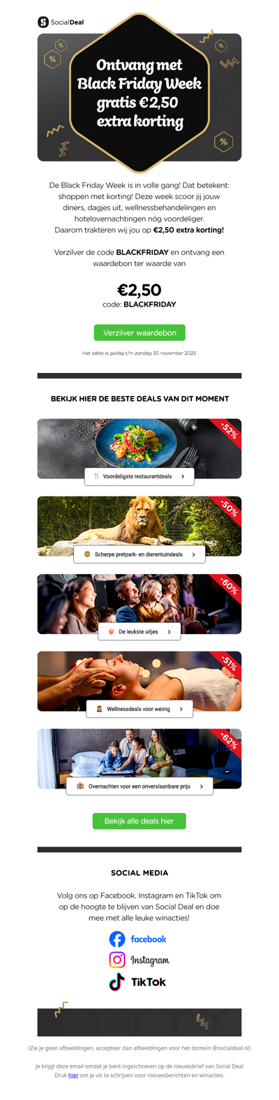 💰 Gratis €2,50 extra korting: Het is Black Friday Week! 🤑🖤