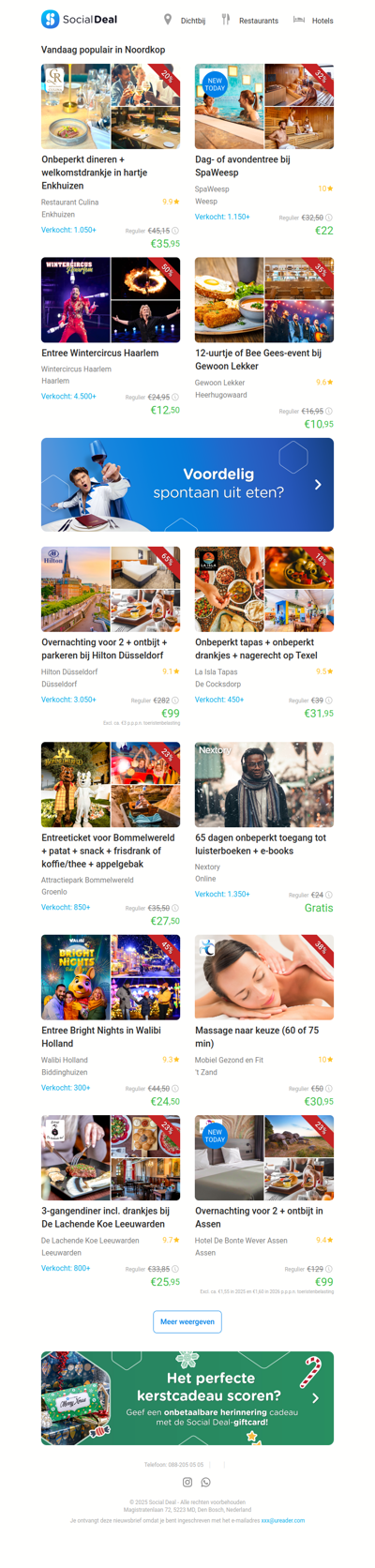 Dag- of avondentree bij SpaWeesp | Onbeperkt dineren + welkomstdrankje in hartje Enkhuizen