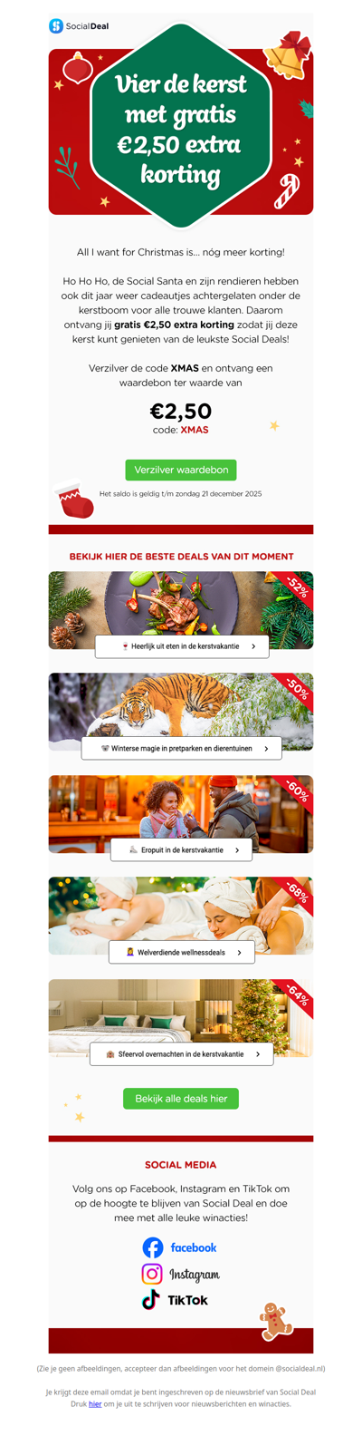 🎁 Gratis €2,50 extra korting: een kerstcadeau voor jou! ❤️