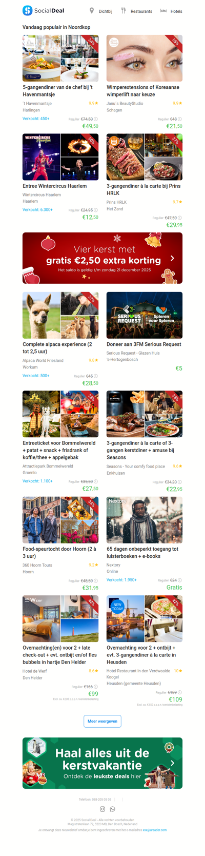 5-gangendiner van de chef bij 't Havenmantsje | Wimperextensions of Koreaanse wimperlift naar keuze