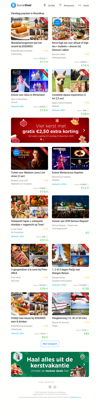 Kerst-high tea voor afhaal of high tea + bubbels + dessert bij Gewoon Lekker | Wandelarrangement aan het strand bij IEGEWIES