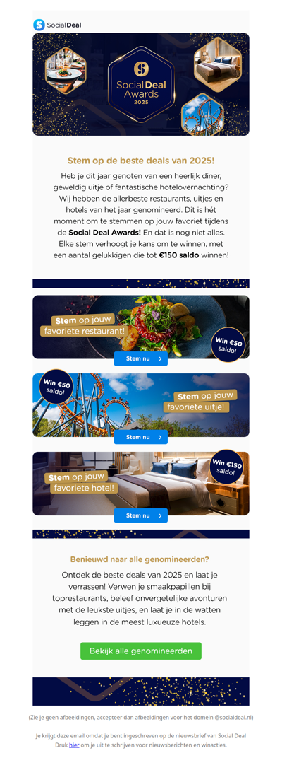 Stem op de Social Deal Awards en maak kans op tot wel €150 saldo! 🏆