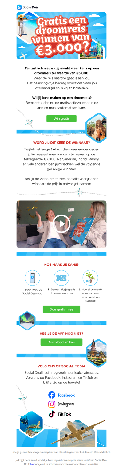 🌴 WIN nu een gratis droomreis t.w.v. €3.000! 💰