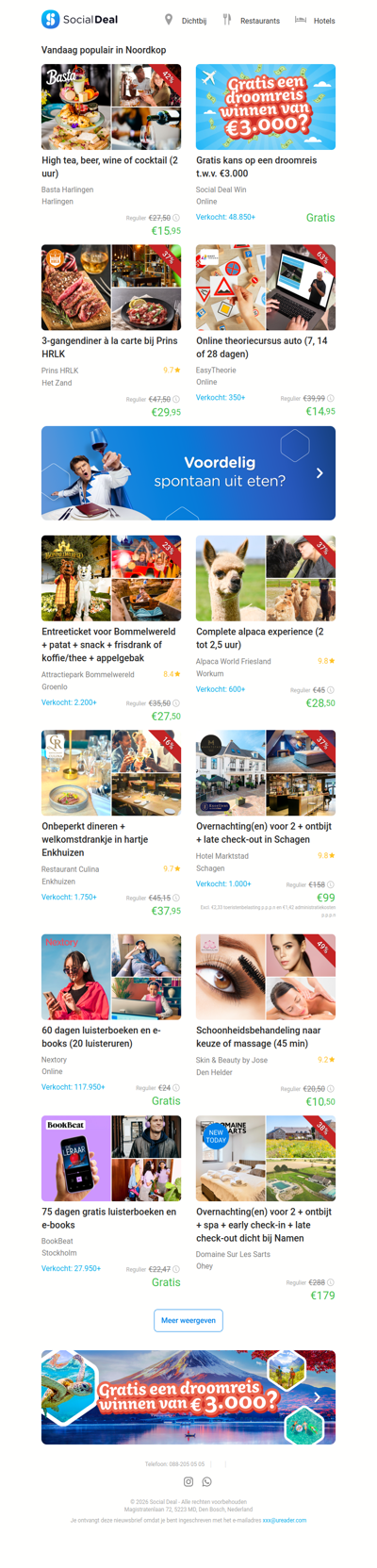 High tea, beer, wine of cocktail (2 uur) | Gratis kans op een droomreis t.w.v. €3.000