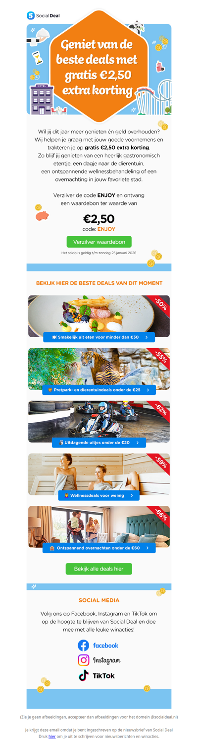 💰 Gratis €2,50 extra korting: meer genieten én geld overhouden 🤑