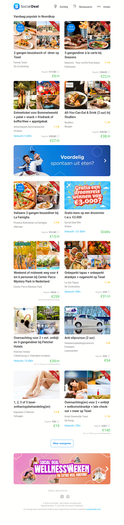 2-gangen keuzelunch of -diner op Texel | 3-gangendiner à la carte bij Seasons