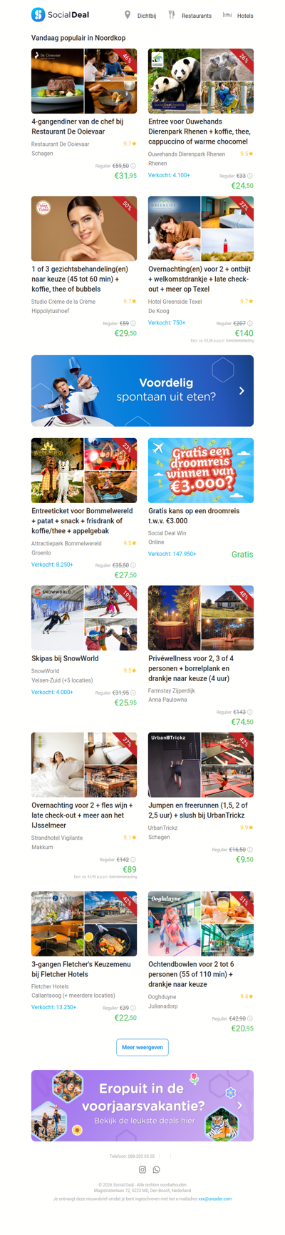 4-gangendiner van de chef bij Restaurant De Ooievaar | Entree voor Ouwehands Dierenpark Rhenen + koffie, thee, cappuccino of warme chocomel