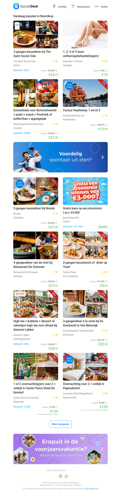 3-gangen keuzediner bij The Saint Social Club | 1, 2, 3 of 5 laser-ontharingsbehandeling(en)