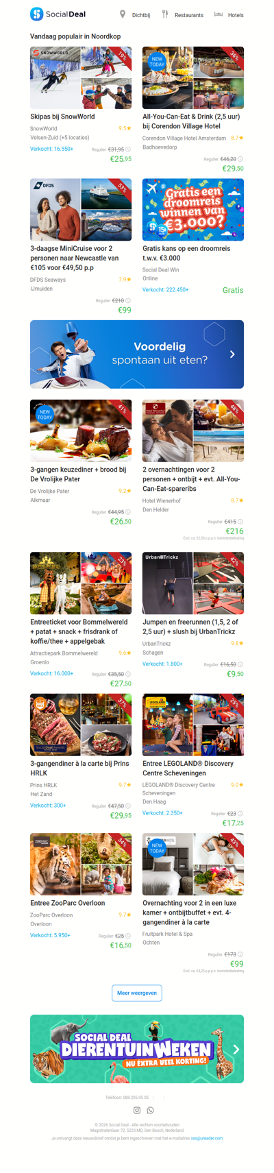 All-You-Can-Eat & Drink (2,5 uur) bij Corendon Village Hotel | Skipas bij SnowWorld