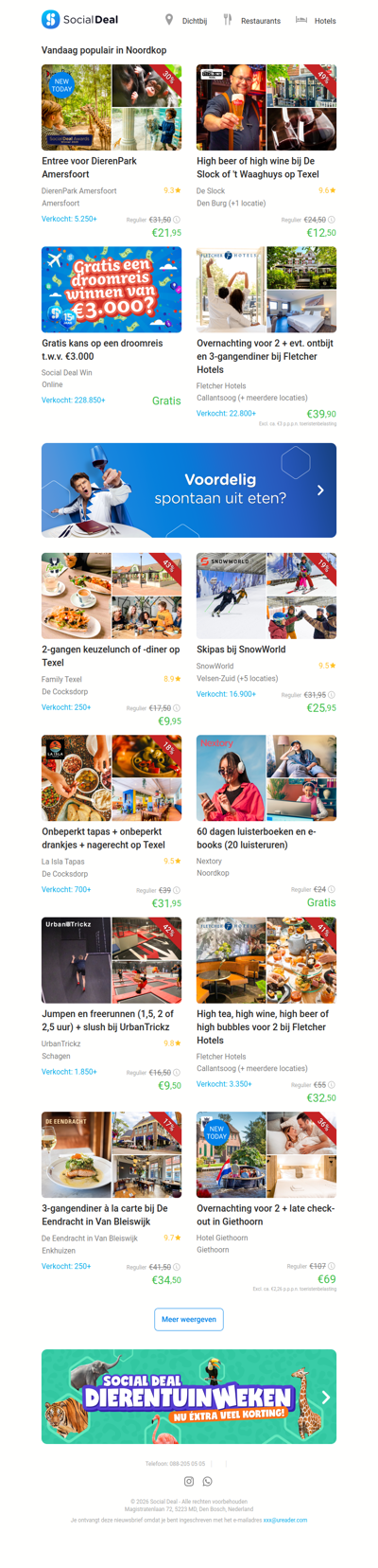 Entree voor DierenPark Amersfoort | High beer of high wine bij De Slock of 't Waaghuys op Texel