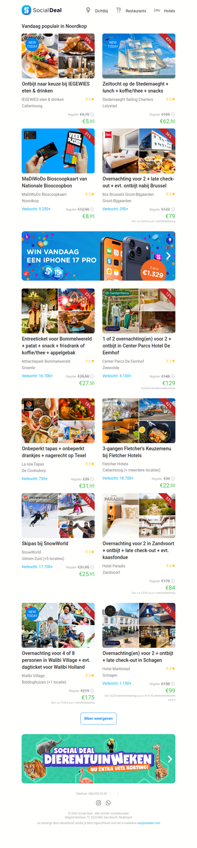 Ontbijt naar keuze bij IEGEWIES eten & drinken | Zeiltocht op de Stedemaeght + lunch + koffie/thee + snacks