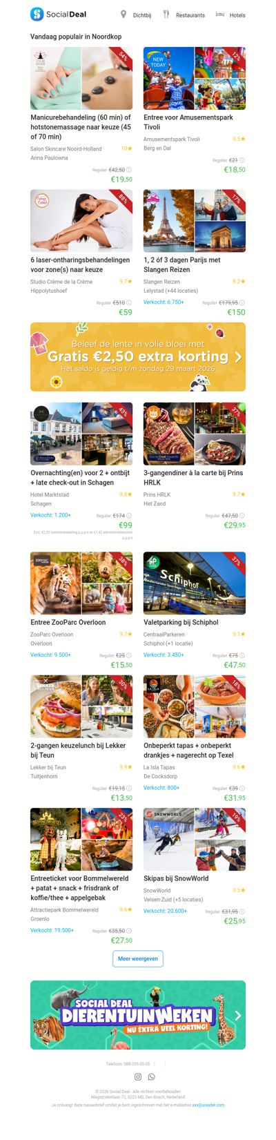 Entree voor Amusementspark Tivoli | Manicurebehandeling (60 min) of hotstonemassage naar keuze (45 of 70 min)