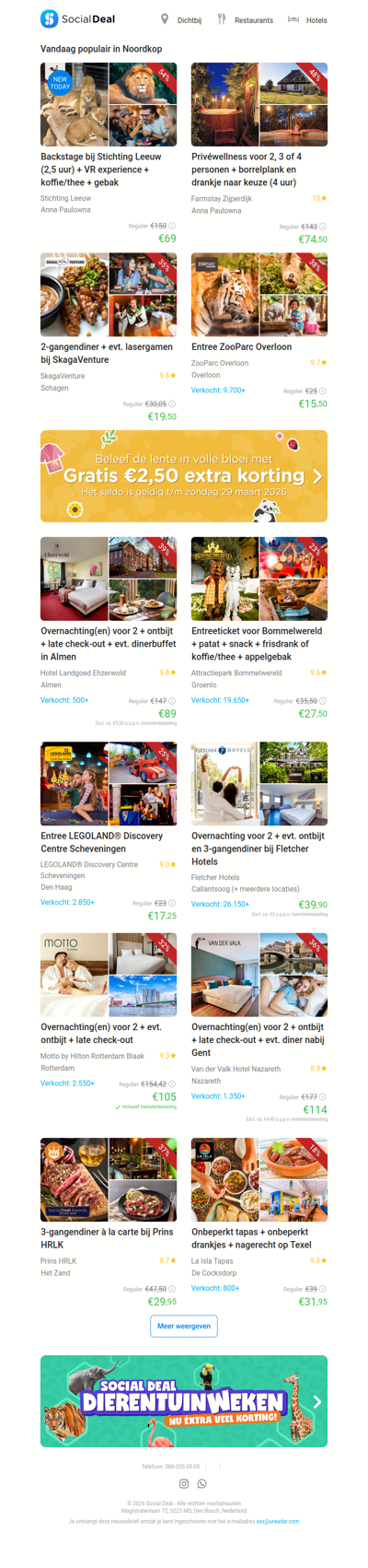 Backstage bij Stichting Leeuw (2,5 uur) + VR experience + koffie/thee + gebak | Privéwellness voor 2, 3 of 4 personen + borrelplank en drankje naar keuze (4 uur)