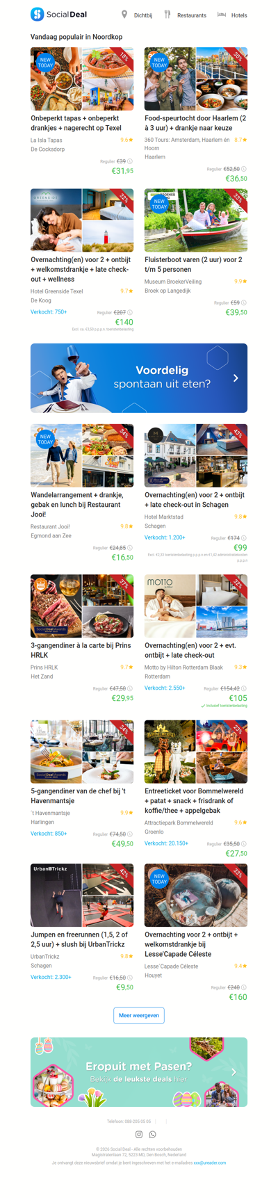 Onbeperkt tapas + onbeperkt drankjes + nagerecht op Texel | Food-speurtocht door Haarlem (2 à 3 uur) + drankje naar keuze