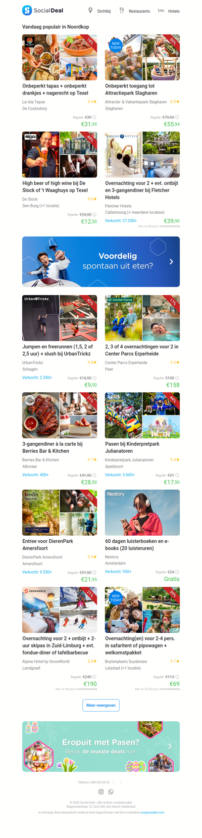 Onbeperkt toegang tot Attractiepark Slagharen | Onbeperkt tapas + onbeperkt drankjes + nagerecht op Texel