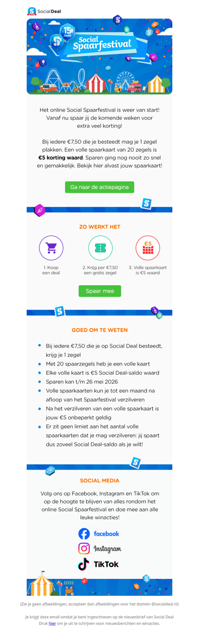 🎈💰 Spaar voor extra veel korting tijdens het Social Spaarfestival!