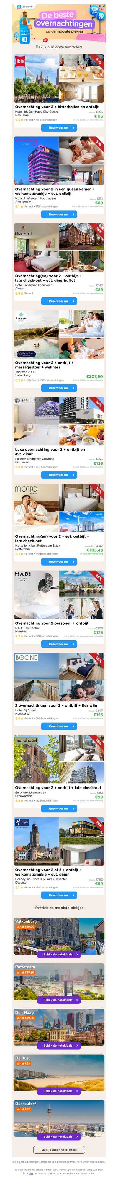 🏨 Voordelig een weekendje weg tijdens de meivakantie? 🌷 Ontdek de beste hoteldeals op de mooiste plekjes.