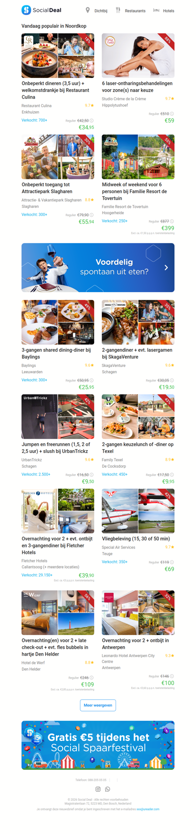 Onbeperkt dineren (3,5 uur) + welkomstdrankje bij Restaurant Culina | 6 laser-ontharingsbehandelingen voor zone(s) naar keuze