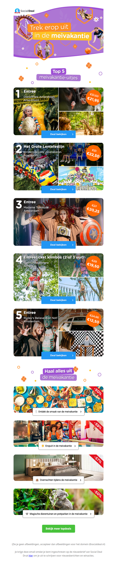 Op zoek naar inspiratie voor de meivakantie? 🌤️ Bekijk de beste deals en trek er voordelig op uit! 🎢😍