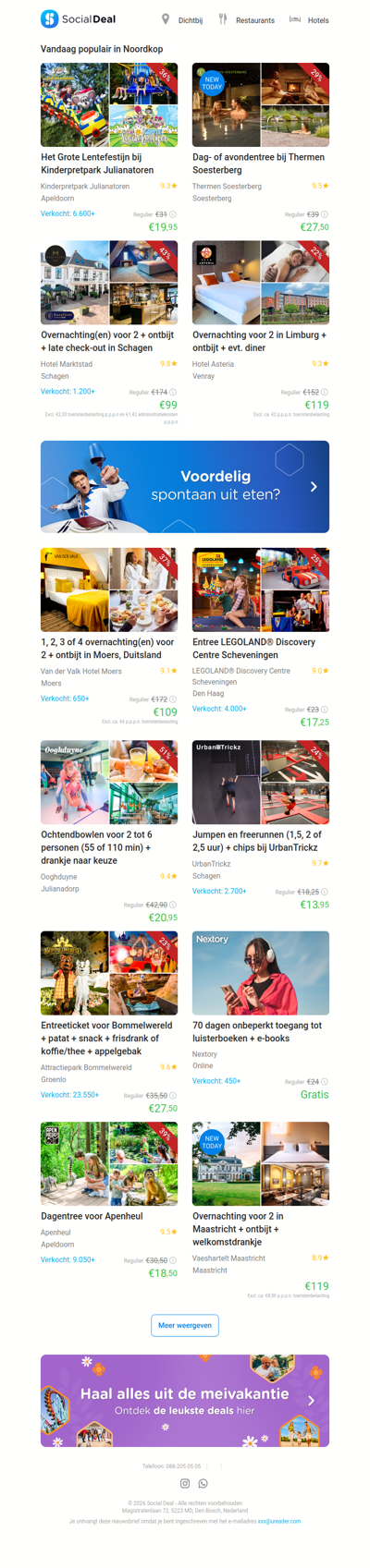 Dag- of avondentree bij Thermen Soesterberg | Het Grote Lentefestijn bij Kinderpretpark Julianatoren