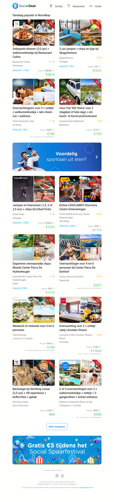 Onbeperkt dineren (3,5 uur) + welkomstdrankje bij Restaurant Culina | 2 uur jumpen + chips en ijsje bij SkagaVenture