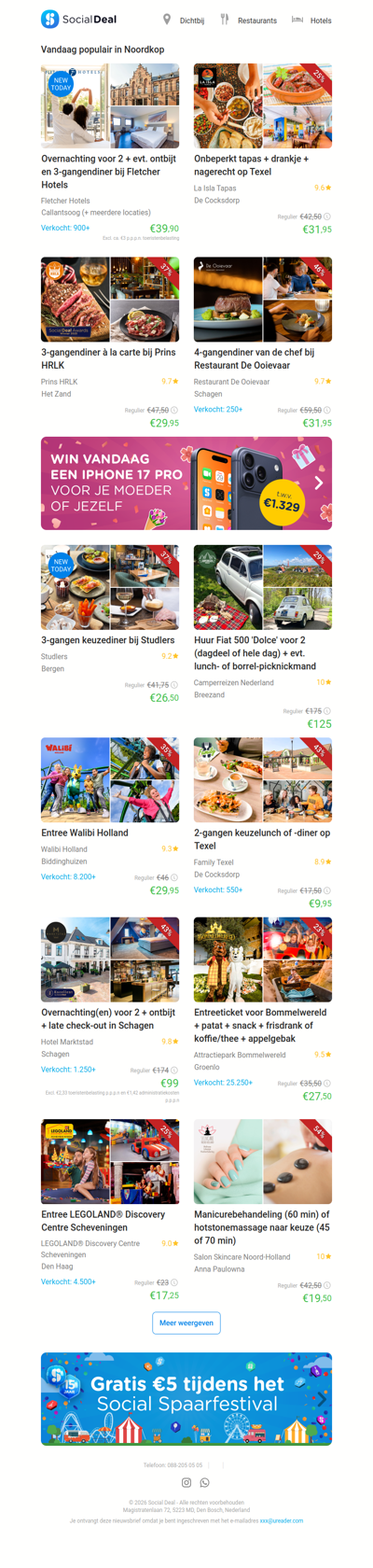 Overnachting voor 2 + evt. ontbijt en 3-gangendiner bij Fletcher Hotels | Onbeperkt tapas + drankje + nagerecht op Texel