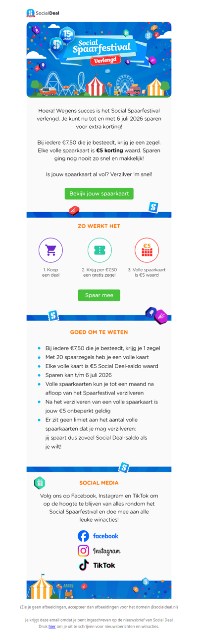 🎈🎪 Het Social Spaarfestival is verlengd!