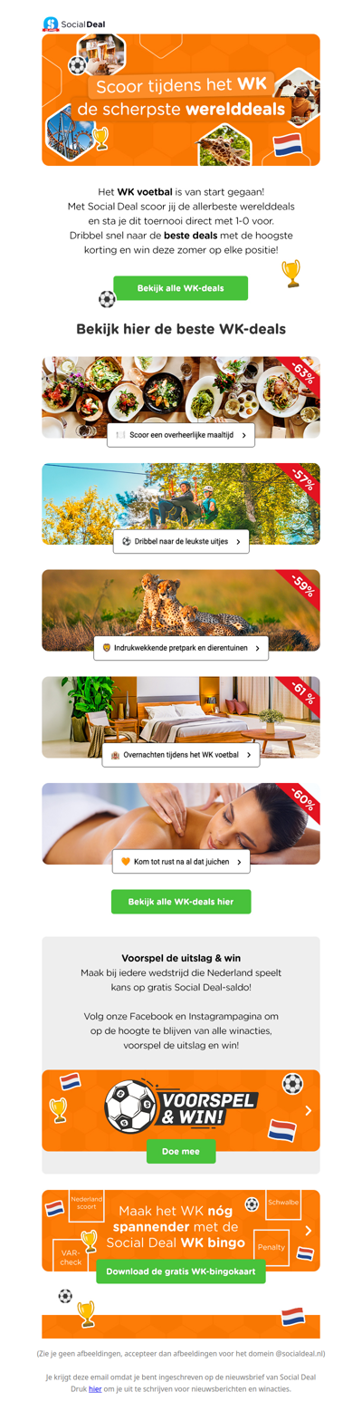 ⚽ Scoor nu de beste WK-deals 🧡🦁 Voorspel & win Social Deal-saldo