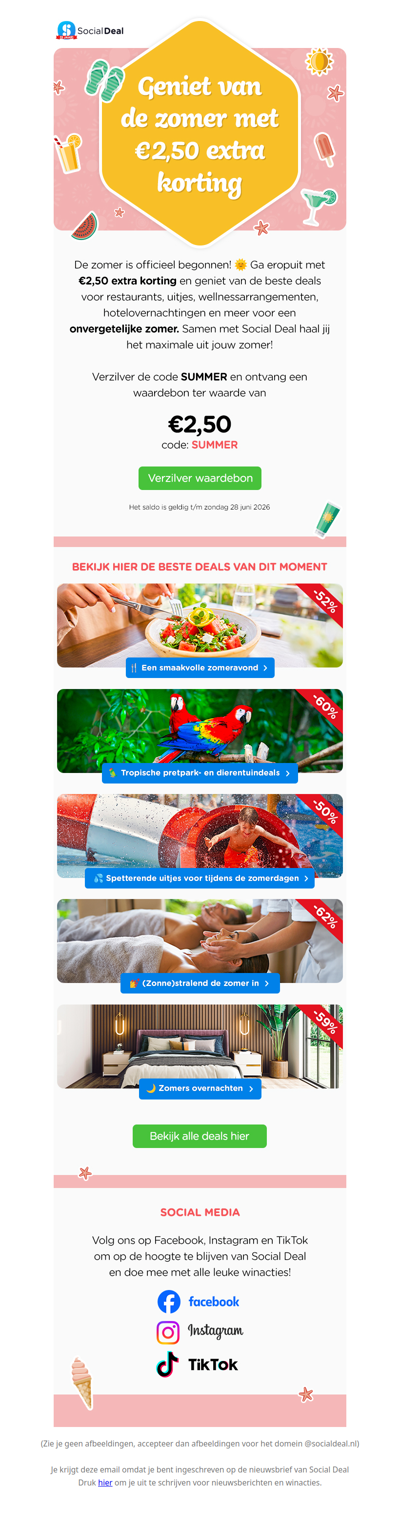 🩵 Gratis €2,50 extra korting: geniet van de zomer! 😎