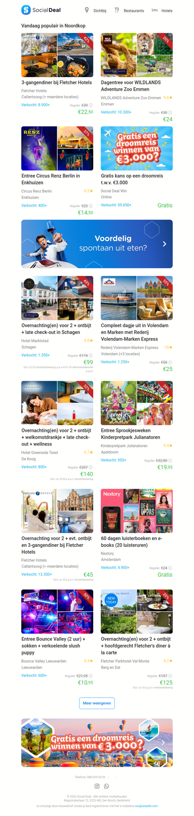 3-gangendiner bij Fletcher Hotels | Dagentree voor WILDLANDS Adventure Zoo Emmen