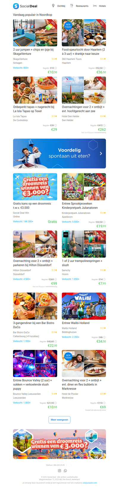 Food-speurtocht door Haarlem (2 à 3 uur) + drankje naar keuze | 2 uur jumpen + chips en ijsje bij SkagaVenture