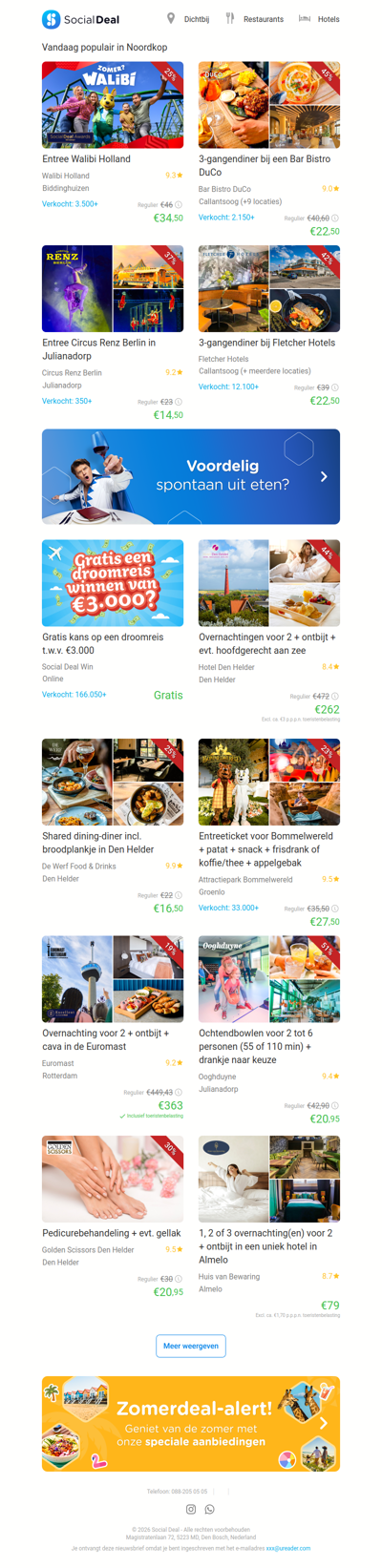 Entree Walibi Holland | 3-gangendiner bij een Bar Bistro DuCo