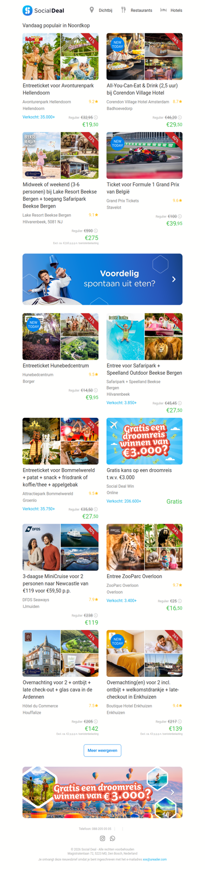 All-You-Can-Eat & Drink (2,5 uur) bij Corendon Village Hotel | Entreeticket voor Avonturenpark Hellendoorn