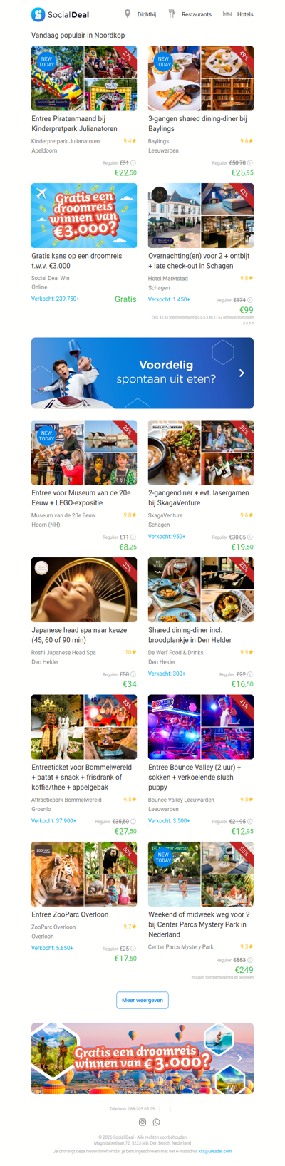 Entree Piratenmaand bij Kinderpretpark Julianatoren | 3-gangen shared dining-diner bij Baylings