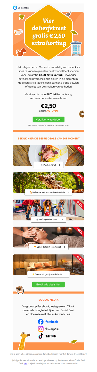 💰 Gratis €2,50 extra korting: de herfst komt eraan 🍁