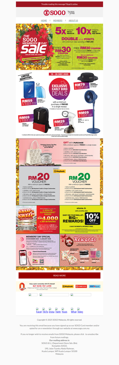The SOGO Members' Day Sale (19 Dec '25 - 4 Jan '26)