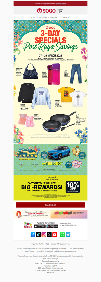 3-Day Specials - Post Raya Savings (27 - 29 Mar '26)