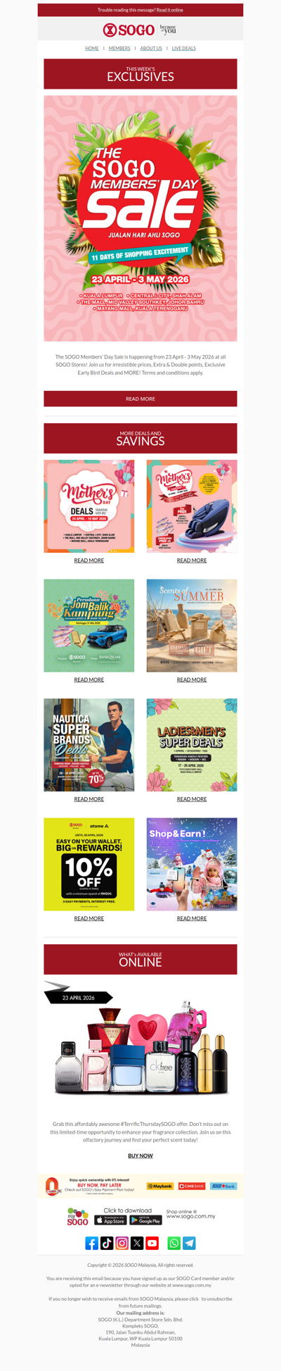 The SOGO Members’ Day Sale & More Deals This Week!