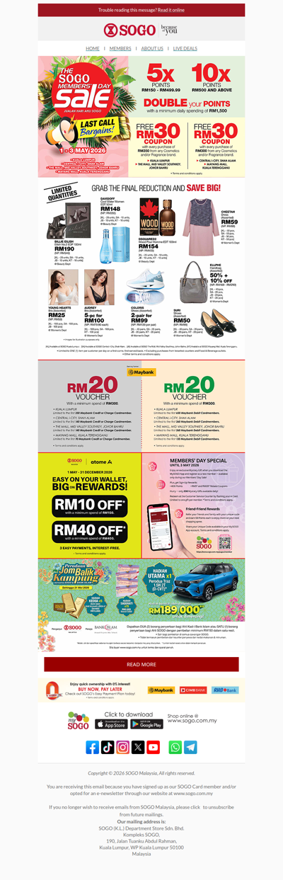 Members' Day Sale Final Reduction – Shop Before It’s Gone (1 - 3 May 2026)