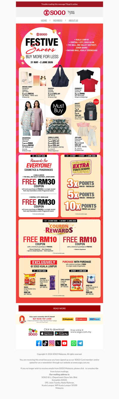 Festive Savers, Extra Points, Exclusive Coupons & More! 21 May - 2 June 2026