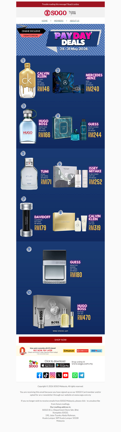 👍 Pay Day Deals | Until 31 May 2026