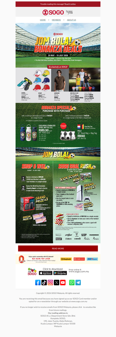 ⚽ Jom Bola! Bonanza Deals | 29 May – 19 July 2026
