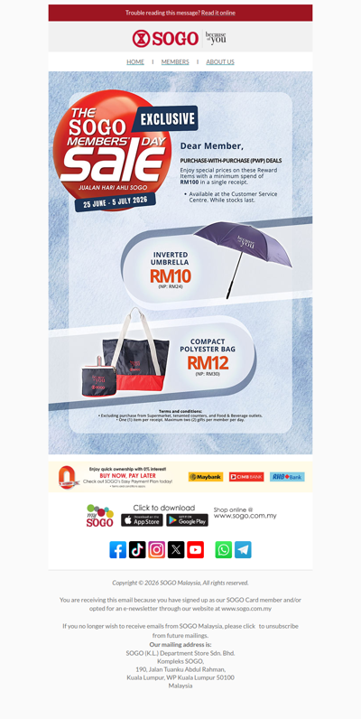 The SOGO Members' Day Sale Exclusive PWP Deals (Until 5 July 2026)