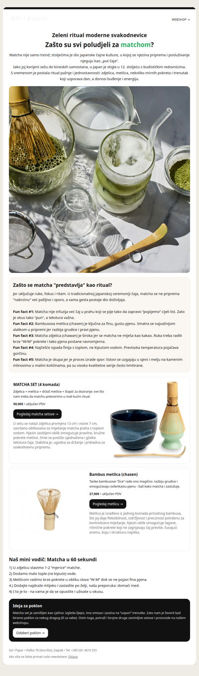 Zeleni ritual: razni matcha setovi od sada u našoj ponudi