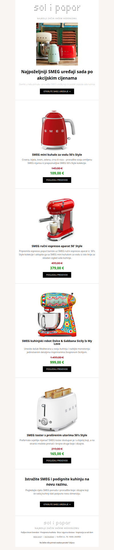 SMEG popusti: Najpoželjniji SMEG uređaji sada po akcijskim cijenama