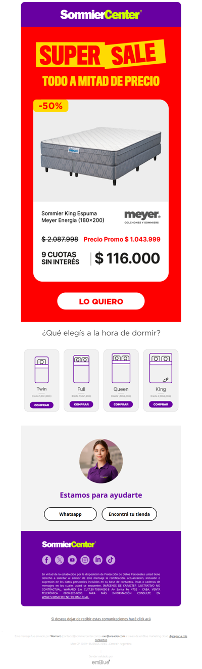 El descanso King que soñás 😴 ahora a mitad de precio 📢