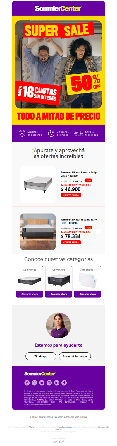 Todo a mitad de precio y hasta 18 cuotas sin interés 💳 ¡No lo dejes pasar!